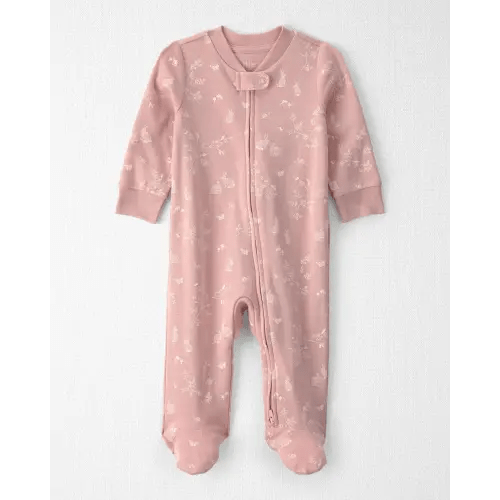Baby Girl Organic Cotton Sleep & Play Pajama in Pink Bunnies - Little Planet | Carter's