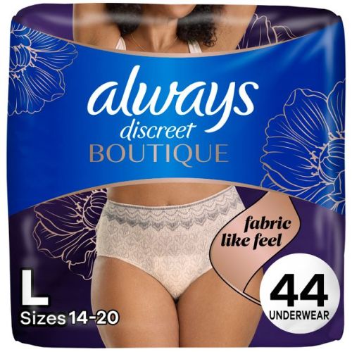Always Discreet Boutique Underwear Women's Incontinence - Maximum Protection - Large - 44ct