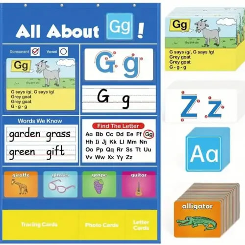 New Alphabet Learning Pocket Chart, Educational Toy for Kids - TikTok Shop