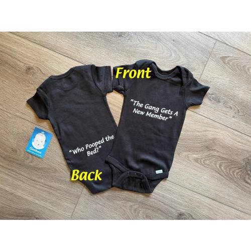Always Sunny in Philadelphia Parody gift Unisex ONESIE® brand the gang gets a new member Who Pooped the Bed funny baby shower bodysuit