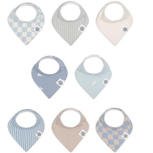 Parker Baby Co. 8 Pack Bandana Drool Bibs - Cloud Set