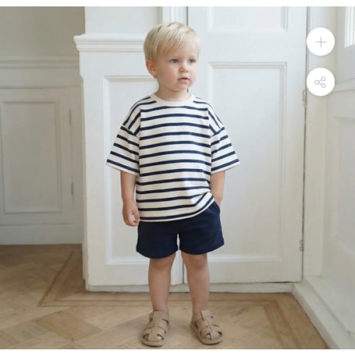 Cotton Oversized Summer Set - Breton Stripe