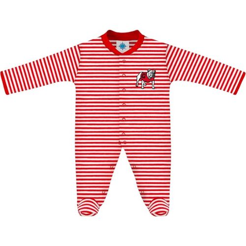 Creative Knitwear College Baby Striped Footed Romper - Team Logo, Multiple Colors, for Boys & Girls (0-9 Months)