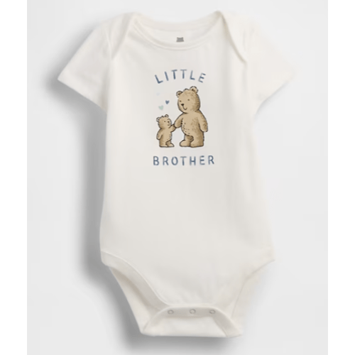 Baby First Favorites Organic Cotton Bodysuit- Little Brother- GAP- 0-3 months
