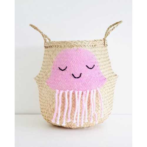 Pink Jellyfish Toy Box Storage Basket Ocean Sea Nursery Playroom Organiser (Fits IKEA Kallax)