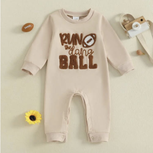Toddler Baby Boy Football Outfit Letter Rugby Embroidery Long Sleeve Romper Infant Bodysuit Jumpsuit Newborn Fall Winter Clothes