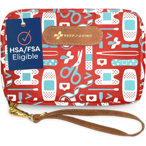 KeepGoing Travel First Aid Kit for Kids – 130 Pc. for Car, Home, Purse, Diaper Bag & Backpack with Latex-Free Bandages - Mini First Aid Kit Travel Size TSA-Approved