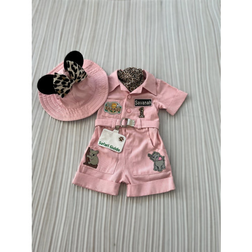 Personalized Minnie Mouse Inspired Pink Outfit*Safari Adventure Costume*Toddler Two Wild Pink Suit*Baby Safari Birthday Outfit*Wild One Suit