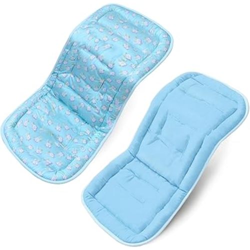 Baby Stroller Cushion, Baby Stroller Seat Liners Universal Stroller Liner, 100% Cotton Breathable and Soft Reversible Toddler Infant Car Seat Insert 34x78cm 1 Pack (Blue Rabbits)