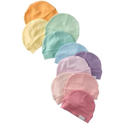 Butterblu Charlie 10-Pack Caps 100% Organic Cotton Beanie Hats for Newborn and Baby Girls, Boys, Unisex​