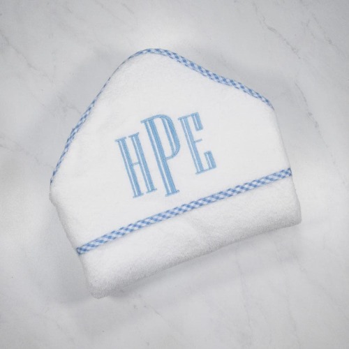 Personalized Baby Hooded Towel – Monogram Baby Bath Towel, Custom Baby Gift, Baby Gingham Hooded Towel, Newborn Bath Towel, Baby Shower Gift