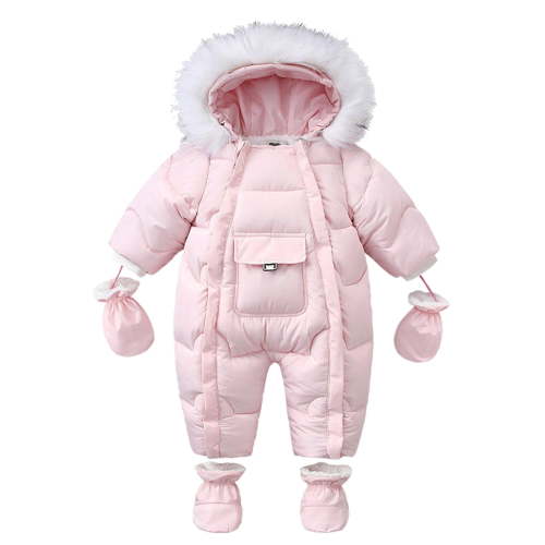 Timegard Baby Clothes Long Sleeve Infant Snowsuit Boys Girls Warm Outfits with Gloves Foot Covers