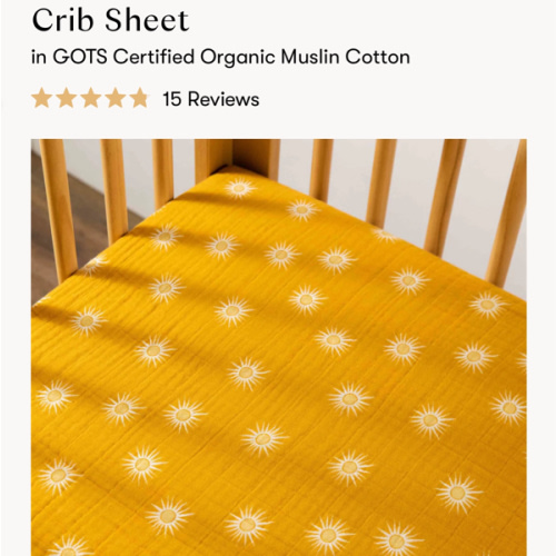 Crib Sheet in GOTS Certified Organic Muslin Cotton