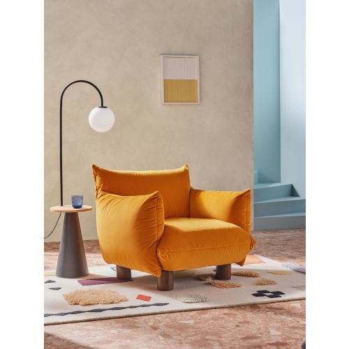 MADE.COM Honey Yellow Velvet Jude Accent Chair