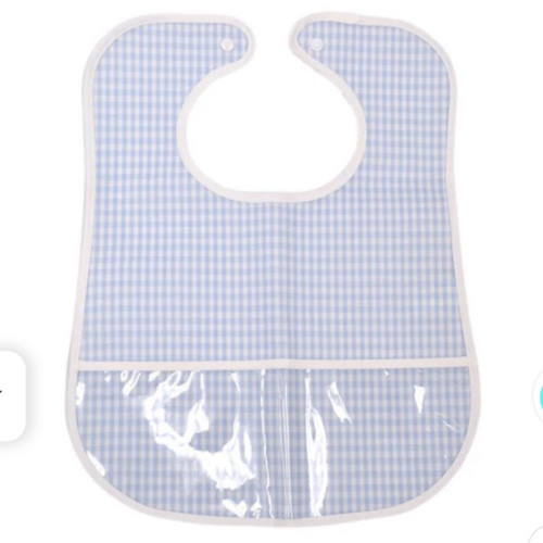 TRVL - Clean Up Bib - Gingham Mist