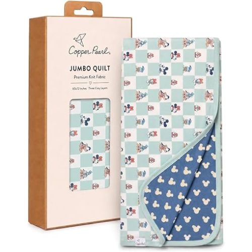 Copper Pearl Jumbo Three-Layer Baby Blanket: Soft Baby Quilts for Boys and Girls | Breathable, Cozy, Toddler Blanket | Baby Quilt for Newborns | 60x72 Premium Material | Mickey Mouse & Friends