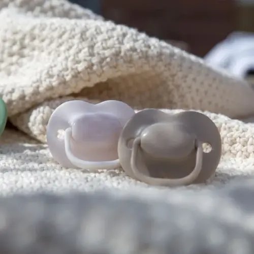 Tommee Tippee Cherry Shaped Latex Soother - 0-6 Months - 2 Pack- White & Beige | Baby Bunting AU