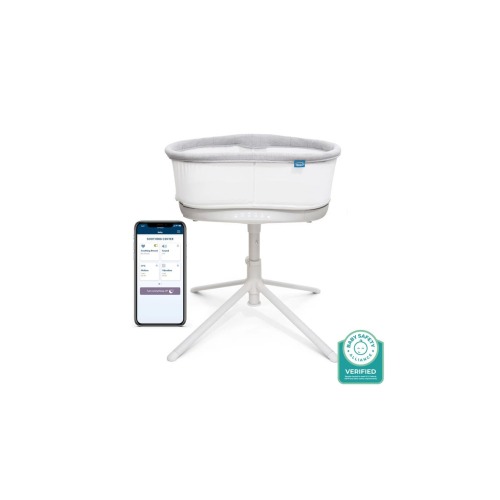 BassiNest Connected Swivel Sleeper 3.0 - Smart Bassinet with AutoSoothe, 360° Swivel, Cry Detection, Rocking, Vibration & Soothing Sounds, Easy Lowering Wall