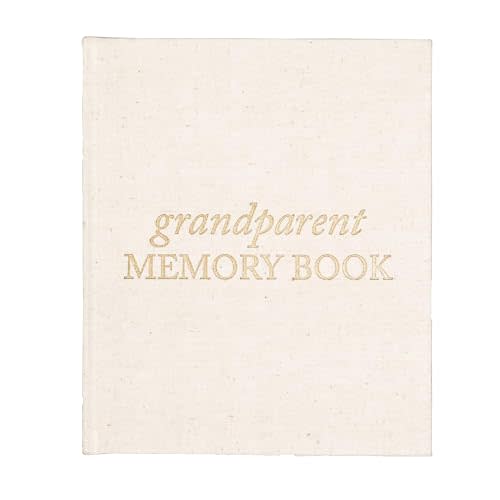 Grandparent Memory Book - Linen Hardcover Grandparents Journal w/Gold Embossed, Occasions Space - Thoughtful Gifts for Grandparents, Cream, 72 Pages