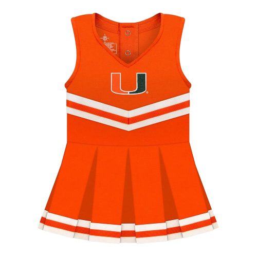 College Baby NCAA Officially Licensed Cheerleader Bodysuit Dress - Team Logo, Multiple Colors, for Baby Girls - (0-24 Months)
