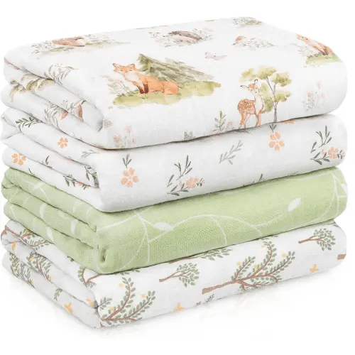 Muslin Swaddle Blankets for Newborn, Cotton Receiving Blanket