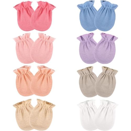 8 Pairs Baby Mittens Newborn No Scratch, Cotton Infant Gloves 0-6 Months