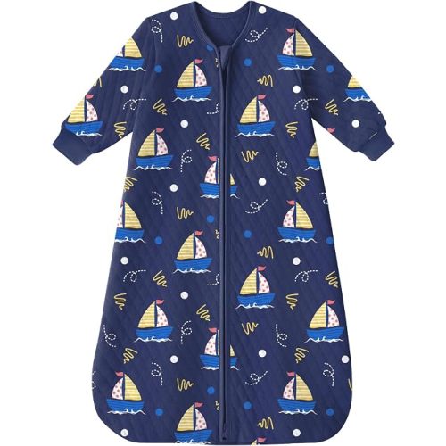 Yoofoss Long Sleeve Sleep Sack 0-6 Months,1.0 TOG Baby Wearable Blanket