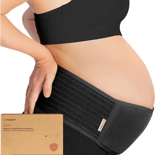 KeaBabies Maternity Belly Bands for Pregnant Women - Soft & Breathable Pregnancy Belly Support Band, Adjustable Maternity Belt for Back, Pelvic Support, Comfortable, Easy to Use (Midnight Black, M/L)
