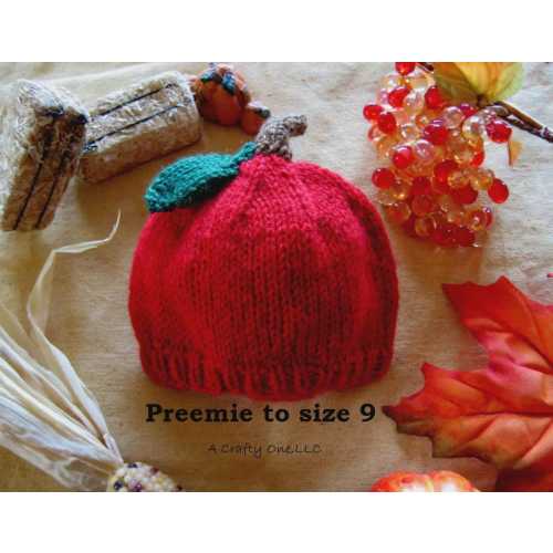 Apple Hat Baby Apple Hat Child Handknit Fall Hat Toddler Red Autumn Hat Infant Apple Picking Outfit Apple Shower Gift