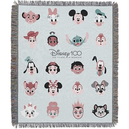 Northwest Disney 100 Woven Tapestry Throw Blanket, 48" x 60", Celebrate Friends