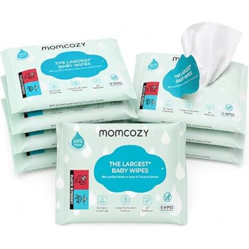 Momcozy Baby Wipes Travel Size, Extra Large 99% Water Based Wet Wipes