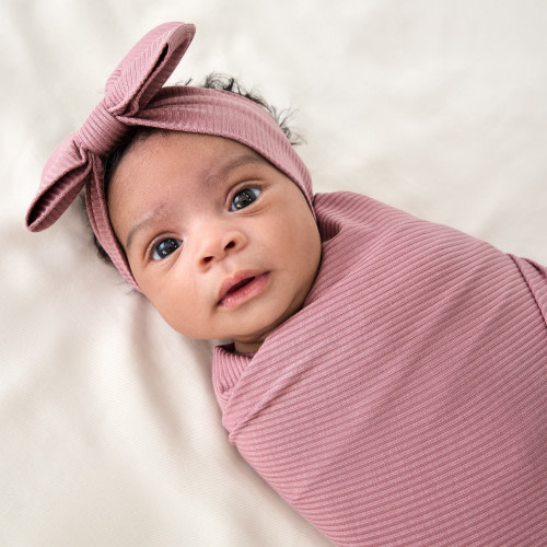 Swaddle & Luxe Bow Headband Set - Rosewood