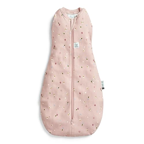 ergoPouch Cocoon Swaddle Sleep Sack, 0-3 Months, 0.2 TOG, Daisies | Better Sleep for Baby, Gentle Snug Fit Helps Calm Startle Reflex, Made for Arms In/Out Sleeping, Soft Breathable Fabric