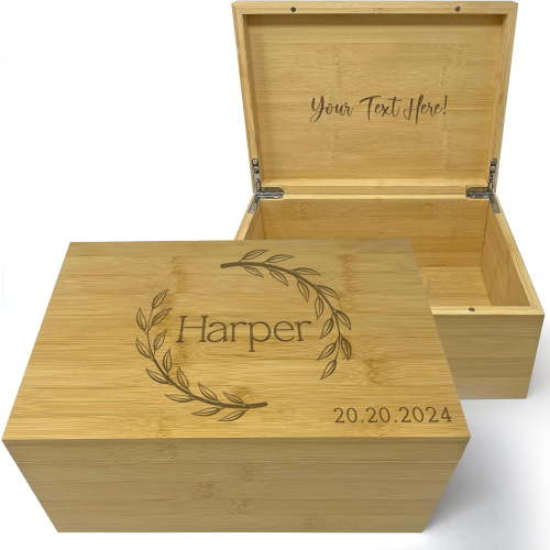 Box Baby - First Birthday Memory Box for Kids, Inside Space, Engraved Time Capsule Boxes 1st Birthday s Gifts for Babies, Baby Gift Shower for New Parents, 11x8x4,75 in