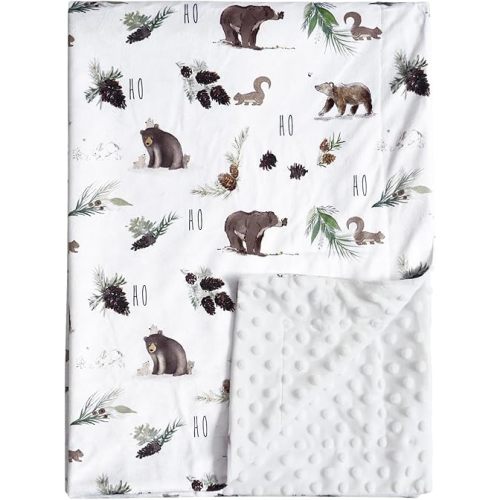 david's kids Micro Fleece Minky Baby Blanket for Boys Girls with Double Layer and Soothing Raised Dots, Breathable and Soft Lightweight Receiving Blanket for Newborns, 50x60 Inches, Animals