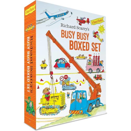 Richard Scarry's Busy Busy Boxed Set: Busy Busy Airport; Busy Busy Cars and Trucks; Busy Busy Construction Site; Busy Busy Farm (Richard Scarry's BUSY BUSY Board Books)