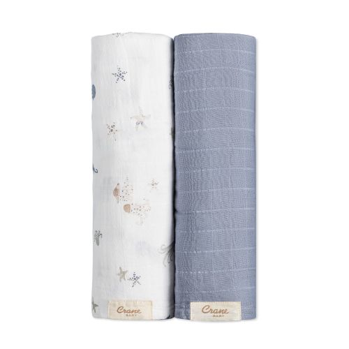 Cove Sea Life Newborn Swaddle Blanket Set | Crane Baby