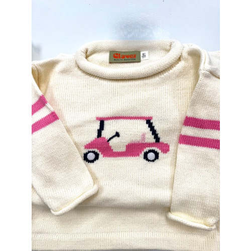 Claver Golf Cart Sweater with Stripe Sleeve