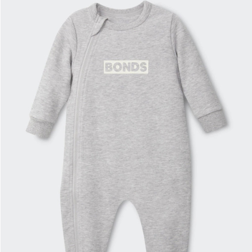 Bonds Baby Tech Sweats Zip Wondersuit - Grey Marle
