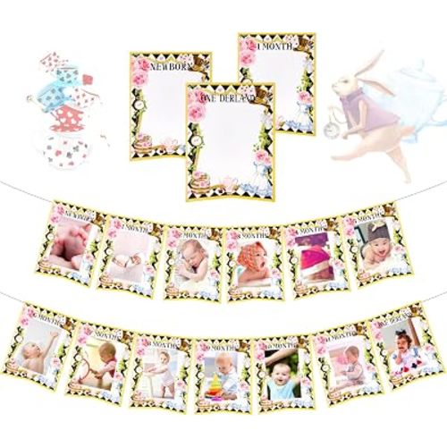 LaVenty Alice in Onederland 1st Birthday Decoration High Chair Banner