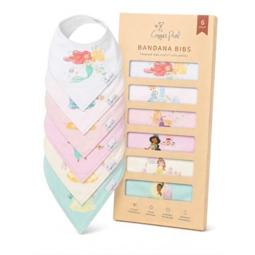 Copper Pearl Baby Bibs 4 Pack, Printed Bandana Drool Bibs for Baby Girl & Boy, Soft Cotton Drooling Teething Bibs