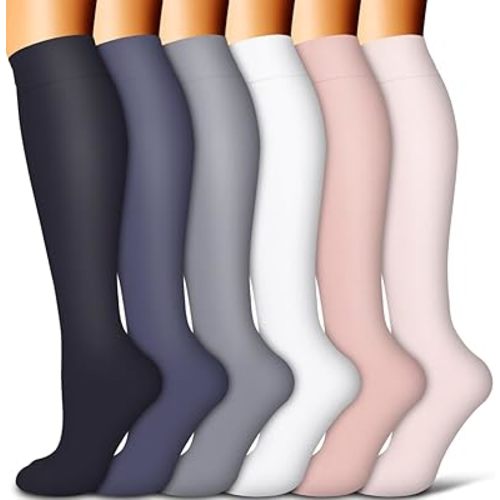 Copper Compression Socks for Women and Men(6 Pairs)-Best Support for Running, Athletic, Nursing, Travel