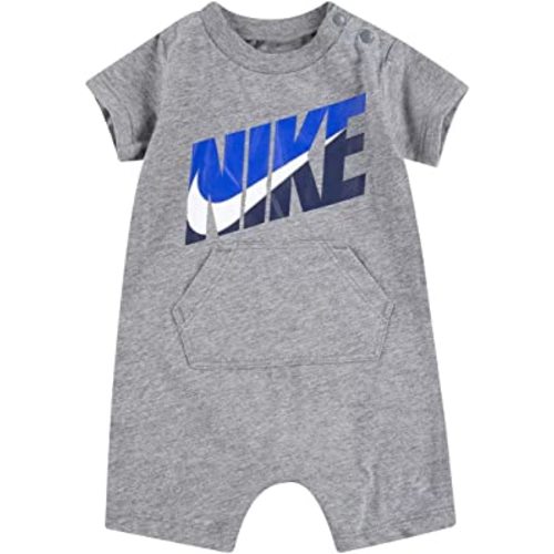 Nike Baby Boy Romper (Carbon Heather(56H547-GEH)/Blue, 6 Months)