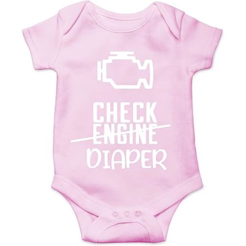 CBTwear Check Engine - Baby Clothes - Funny Newborn Bodysuit Outfits for Boys and Girls