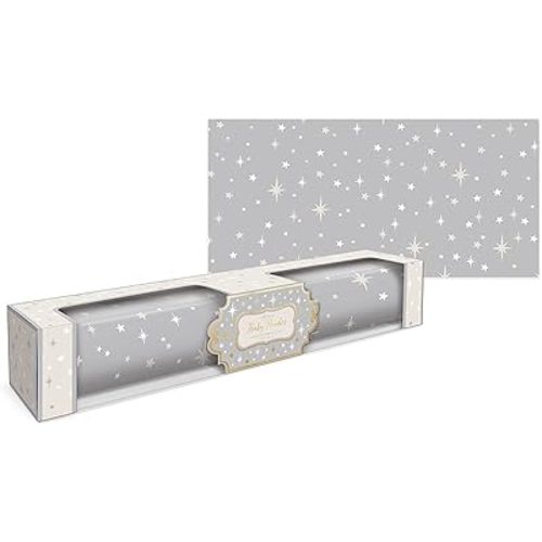 Lady Jayne Dove Gray With Stars Baby Powder Scented Drawer Liners -- 6 Sheets