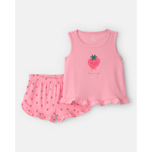 Toddler Girl 2-Piece Strawberry Sleeveless Pajama Set - Pink | Carter's
