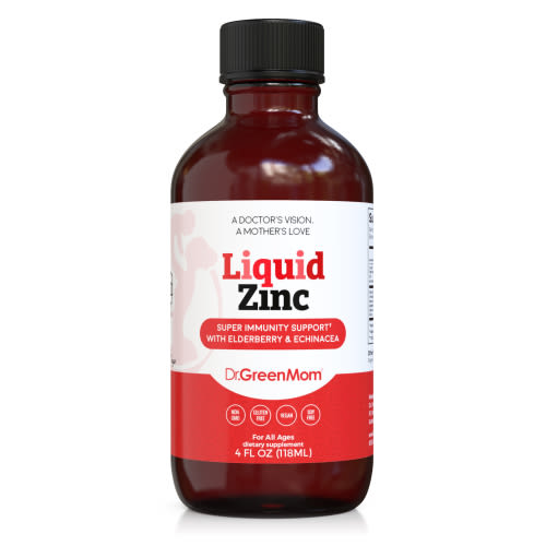 Immune Liquid Zinc (With Organic Elderberry & Echinacea) For Infants, Kids, & Adults