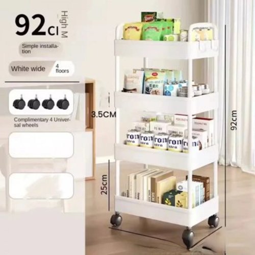 Household Multi-layer Storage Rack Storage Rack Trolley and Storage Rack with Wheels Kitchen Bedroom Bathroom Mobil Storage Rack