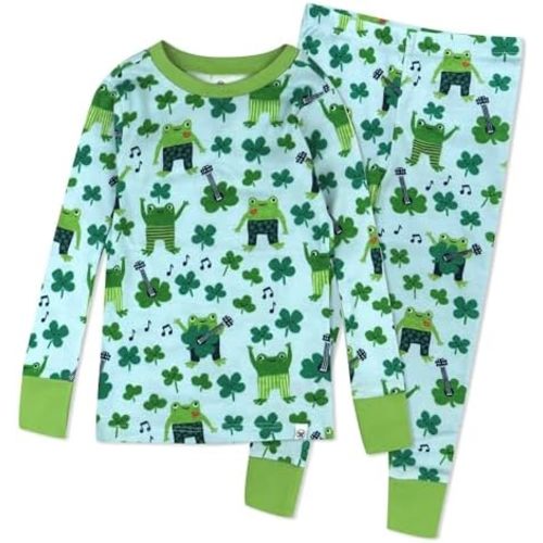 HonestBaby unisex-baby Celebration 2-piece Pajamas Sleepwear Pjs 100% Organic Cotton for Baby, Toddler, Kids