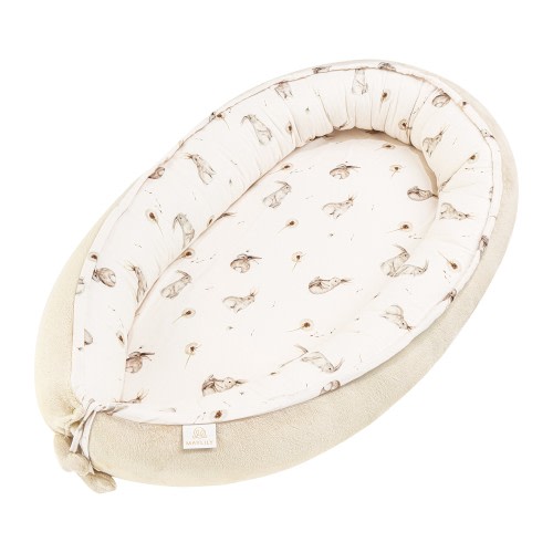 Bamboo baby nest - Bunnies - beige